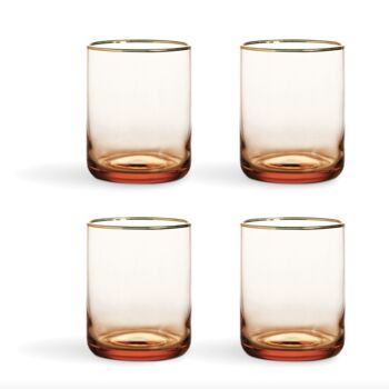Set Of Four Blush Pink Fine Glass Tumblers, 3 of 3