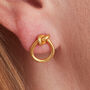 Gold Plated Silver Love Knot Stud Earrings, thumbnail 2 of 8
