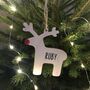 Personalised Wooden Reindeer Tree Decoration, thumbnail 2 of 2