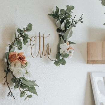 Personalised Blush And Berries Floral Name Sign, 4 of 6