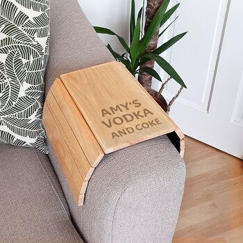 Personalised Favourite Drink Wooden Sofa Tray, 4 of 4