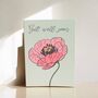 Get Well Soon Card Illustrated Poppy Design, thumbnail 2 of 2