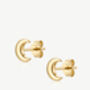 Gold Or Silver Crescent Moon Stud Earrings, thumbnail 2 of 6