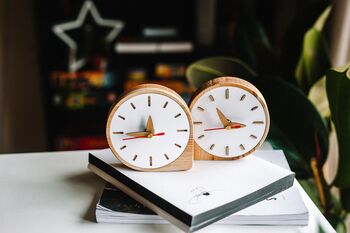 Personalised Modern Crafted Wooden Table Clock, 5 of 5