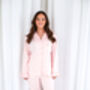 Bridal Embroidered 'Bride' Pocket Detail Satin Button Through Pyjamas, thumbnail 9 of 9