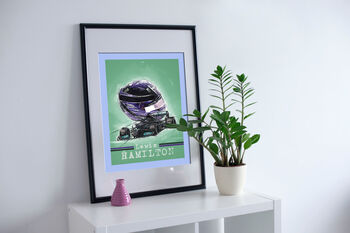Lewis Hamilton And Car Print, 3 of 4
