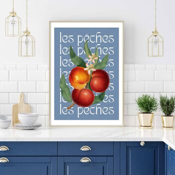 'Les Peches' Illustration With French Typography, 2 of 4