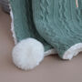 Personalised Sage Pom Pom Blanket For Baby, thumbnail 4 of 9