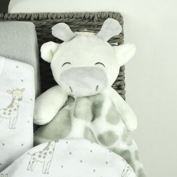 Little One Giraffe New Baby Gift Set Hamper, 4 of 7