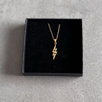 Gold Lightning Bolt Necklace – Empowering Jewellery Gift For Her, 6 of 6