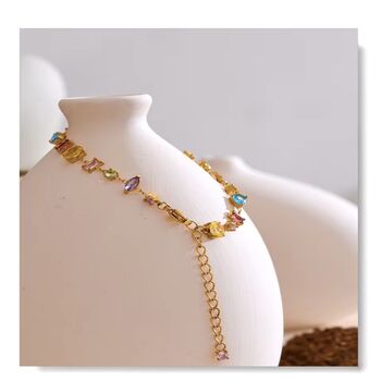 Monaco D’or Gold Eight Crystal Multi Gala Gift Bracelet, 4 of 4