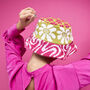 Knitted Patchwork Pink And Green Bucket Hat, thumbnail 2 of 12