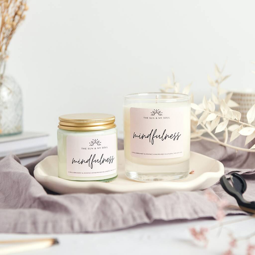 Mindfulness Fresh Citrus, Jasmine Soy Candle Gift By The Sun & My Soul