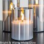 Three Pack Silver Grey Realistic LED Fake Candles, thumbnail 6 of 6