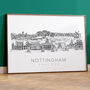 Nottingham Skyline Fine Art Print, thumbnail 1 of 3