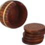 Wooden Tea Coaster With Stand Barrel Shape, thumbnail 4 of 6