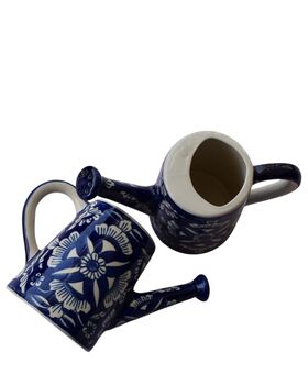 Bold Blue Pottery Ceramic Watering Can/Vase, 8 of 12