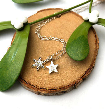 Christmas Snowflake Sterling Silver Necklace, 2 of 11