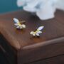 Sterling Silver Blue Opal Marquise Cluster Stud Earrings, thumbnail 3 of 12