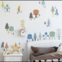 Colourful Woodland Tree Shapes Wall Vinyl Stickers, thumbnail 1 of 5