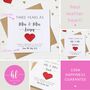 Personalised 3rd Anniversary Card With Leather Heart, thumbnail 2 of 8