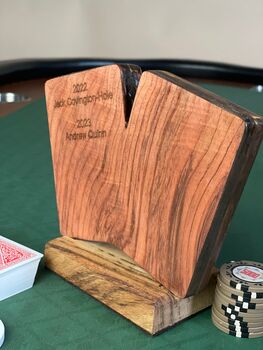 Personalised Wood And Resin Poker Trophy, 4 of 9