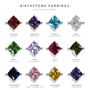 Sterling Silver Princess Cut Birthstone Earrings December Tanzanite, thumbnail 3 of 5