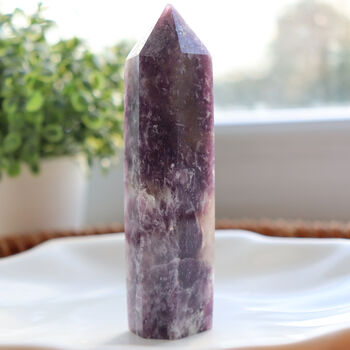Lepidolite Crystal Tower With Optional Moon Or Tumble, 2 of 9