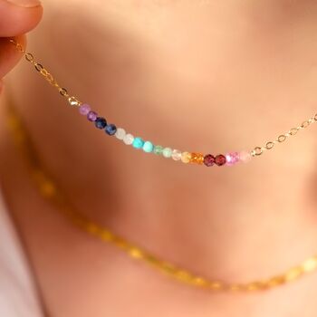 Real Gemstone Rainbow Necklace, 6 of 10