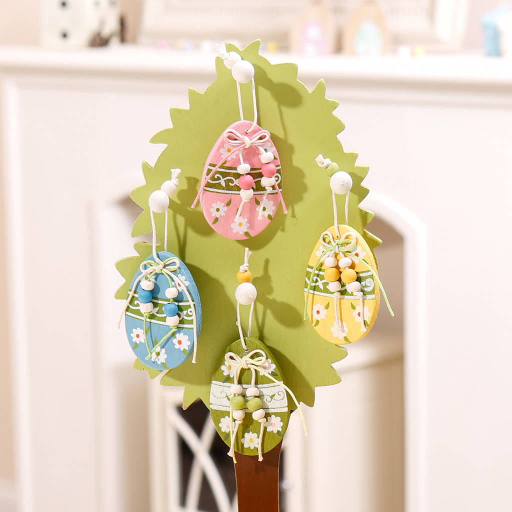 Set Of Four Colourful Easter Egg Hanging Decorations By Dibor ...