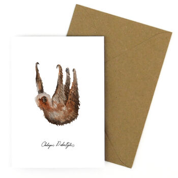 Sleuth Two Toed Sloth Greetings Card, 4 of 7