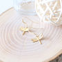 Gold Dragonfly Earrings, thumbnail 1 of 5