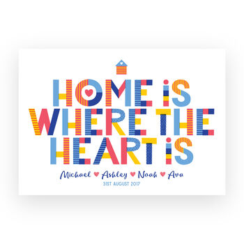 Home Is Where The Heart Is Personalised Family Print, 6 of 6