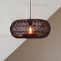 Large Hand Woven Oval Bamboo Pendant Light Shade, thumbnail 5 of 8