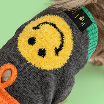 Smiley Knitted Dog Jumper, 4 of 5