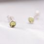 Tiny Sterling Silver Genuine Peridot Tiny Stud Earrings, thumbnail 4 of 9