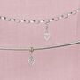 Sterling Silver Pink Crystal Heart Charm, thumbnail 2 of 7