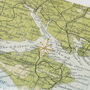 Personalised Vintage Map Picture With Hand Stitched Star, thumbnail 6 of 6