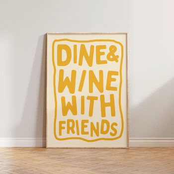 Kitchen Wall Print Dine And Wine With Friends Print, 10 of 10