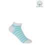 Block Stripe Aqua And Dash Mint Women's Trainer Socks, thumbnail 5 of 9