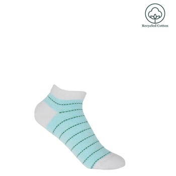 Block Stripe Aqua And Dash Mint Women's Trainer Socks, 5 of 9