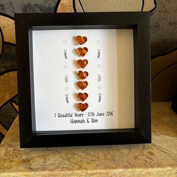 Personalised 7th Copper Wedding Anniversary Frame Gift, 3 of 4