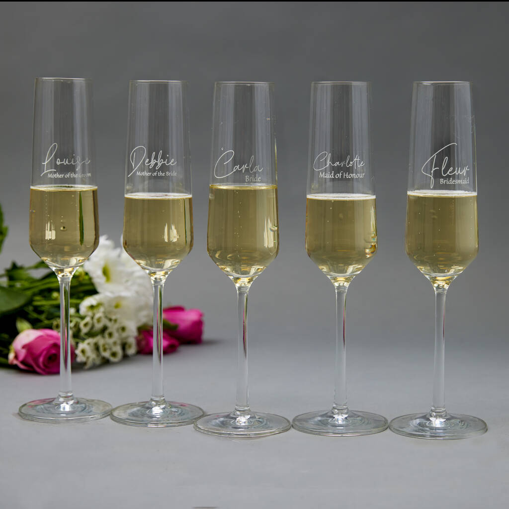 Personalised 'Bride' Champagne Flute By PoppyK
