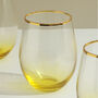 G Decor Set Of Four Lazaro Yellow Ombre Tumbler Glasses, thumbnail 2 of 5