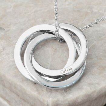 Personalised Sterling Silver Russian Ring Necklace, 3 of 11