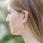 Half Hoop Earrings With Round Pearl Sterling Silver, thumbnail 1 of 5