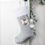 Personalised Rocking Horse Luxury Silver Grey Stocking, thumbnail 1 of 4