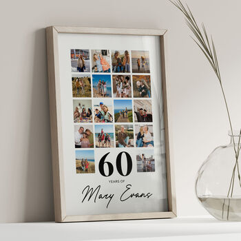 Personalised 60th Birthday Gift, Custom Photo Collage, 4 of 6