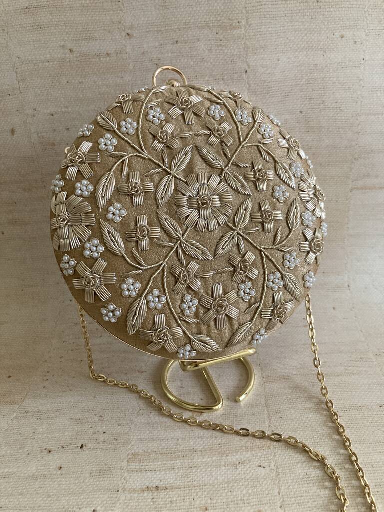 Clutch Bag - Gold Circular