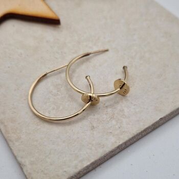 Personalised Solid Gold Charm Hoop Earrings, 3 of 4